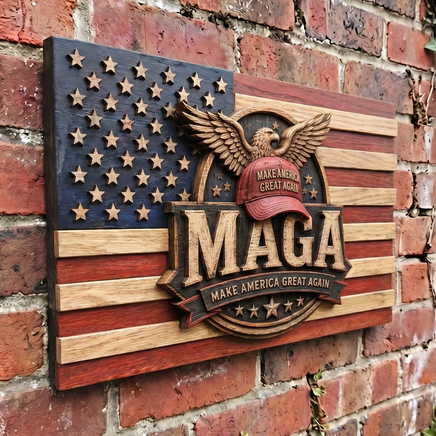 Wooden MAGA Flags