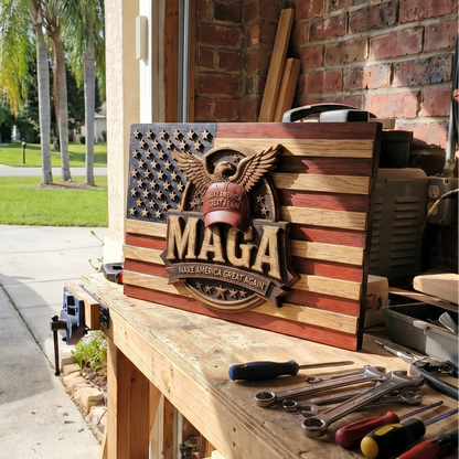 Wooden MAGA Flags